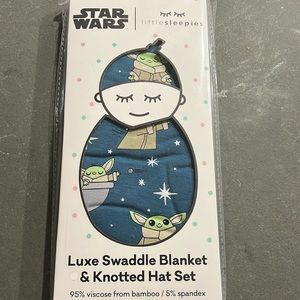 Little Sleepies Star Wars Luxe Swaddle Blanket and Knotted Hat Set